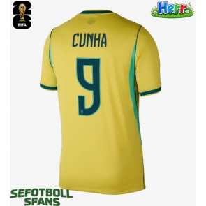 Brasilien Matheus Cunha #9 Hemmatröja VM 2026 Kortärmad